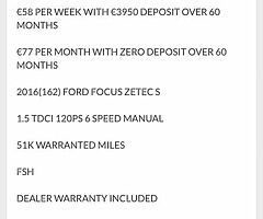 2016 Ford Focus Zetec S from €58 P/W - Image 6/8