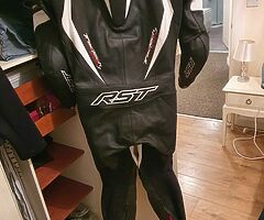 RST leather suit and boots used once like new