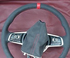 Leather steering wheel, knob, gear shift boot - Image 3/6