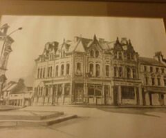 Print of the corner of Carnegie st lurgan