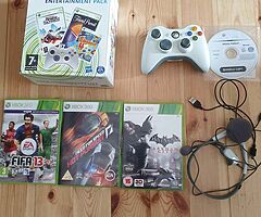 Xbox360 with 2 controllers headphones and games