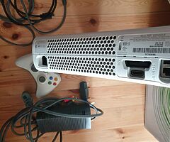 Xbox360 with 2 controllers headphones and games