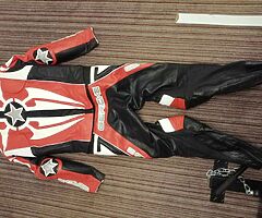 Motorcycle leathers 2 piece Hein Gericke leathers red