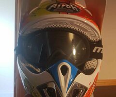 AIROH Moto X Helmet & Goggles kids Size Small 55/56
