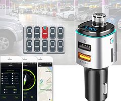 Bluetooth FM Transmitter, Radio Transmitter Handsfree Car Kit Car Audio Adapter QC3.0 Car Charger wi - Image 4/8