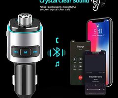 Bluetooth FM Transmitter, Radio Transmitter Handsfree Car Kit Car Audio Adapter QC3.0 Car Charger wi - Image 6/8