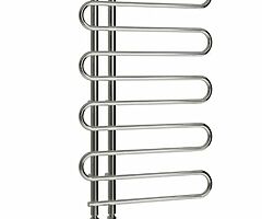 Oslo curved towel radiator 1250 x 500 - silver