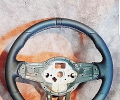 Leather steering wheel, knob, gear shift boot