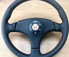 Leather steering wheel, knob, gear shift boot