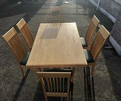 Dining table and chairs