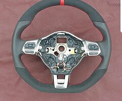 Leather steering wheel, knob, gear shift boot - Image 5/6