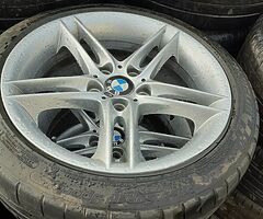 BMW 18inch genuine alloy wheels with good tyres for sale