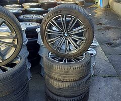 BMW 18inch genuine alloy wheels with good tyres for sale fitment 5x112 can fit on AUDI OR VW too