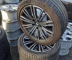 BMW 18inch genuine alloy wheels with good tyres for sale fitment 5x112 can fit on AUDI OR VW too