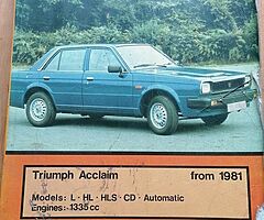 Free Triumph Acclaim workshop manual