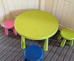 Kids table and stools
