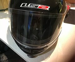 Black LS2 motorbike helmet