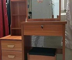 Vanity Dresser Cabinet with mirror & chair