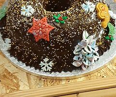 Christmas chocho&marsmallow biscouit cake Homemade