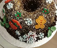 Christmas chocho&marsmallow biscouit cake Homemade