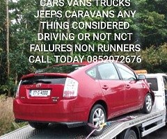 ALL TYPES OF CARS VANS TRUCKS JEEPS CARAVANS WANTED