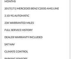 2017 Mercedes C220 AMG *see www.bcautos.ie for full ad details or to apply* - Image 6/10