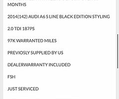 2014 Audi A6 S Line *see www.bcautos.ie for full ad details or to apply* - Image 8/10