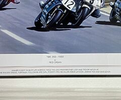 ORIGINAL & VERY LIMITED ROD ORGAN Print No:26 of 500 "NW 200 - 1990" Isle of Man TT Joey Dunlop 