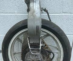 Honda VFR 400 swing arm & front wheel