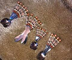 Sets of mats and crown derby cutlery