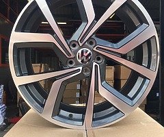18” VW CLUB-SPORT ALLOY WHEELS TYRES SUIT GOLF PASSAT AUDI SEAT SKODA BRAND NEW - Image 3/3