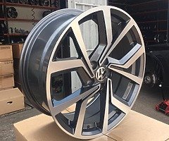 18” VW VANCOUVER JURVA ALLOY WHEELS AND TYRES GOLF PASSAT AUDI SEAT SKODA