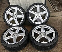 18” AVA VEGAS 5x112 AUDI VW SEAT GOOD TYRES NO CRACKS WELDS 07880705574