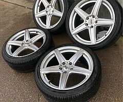 18” AVA VEGAS 5x112 AUDI VW SEAT GOOD TYRES NO CRACKS WELDS 07880705574 - Image 3/5