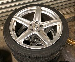 18” AVA VEGAS 5x112 AUDI VW SEAT GOOD TYRES NO CRACKS WELDS 07880705574 - Image 4/5