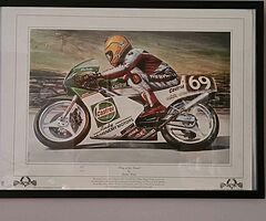 Joey dunlop limited edition framed picture +  3 extra posters of joey great Xmas present - Image 3/5