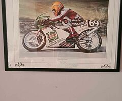 Joey dunlop limited edition framed picture +  3 extra posters of joey great Xmas present - Image 5/5