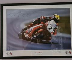 Steve hislop framed picture great Xmas present - Image 3/3