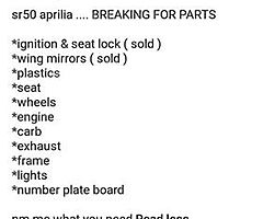 aprilia sr50 moped parts