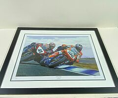 LIMITED EDITION Art Print - Rod Organ "Orange Mobile" Noriyuki Haga Neil Hodgson Joey Dunlop IOM TT