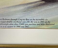 JIM REDMAN Framed Print through Creg-ny-Baa Isle of Man TT Joey Dunlop Ulster Grands Prix NW200 TT