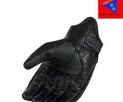 Leather motorbike gloves