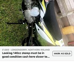 Looking for STOMP 140cc MUCH BE RUNNING AT ITS BEST