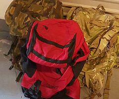 Army 120 litre back packs