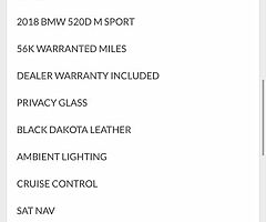 2018 BMW 520d MSport *see www.bcautos.ie for full ad details or to apply for finance* - Image 7/10