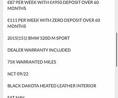2015 BMW 520d MSport* see www.bcautos.ie for full ad details or to apply*