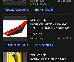 Seat cover 1993/1997 cr125 - 1992/1996 cr250