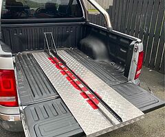 Motocross loading tray for pickup or trailer