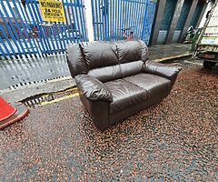 2 seater sofa in a brown leather hyde