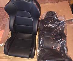 Sport Seat Type Eco Black/Red Stitch x 2